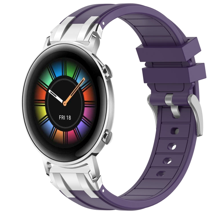 For Huawei Watch GT2 42mm 20mm Quick Release Silver Buckle Royal Silicone Watch Band(Purple) - free shipping - PMC TechLife - Order now!