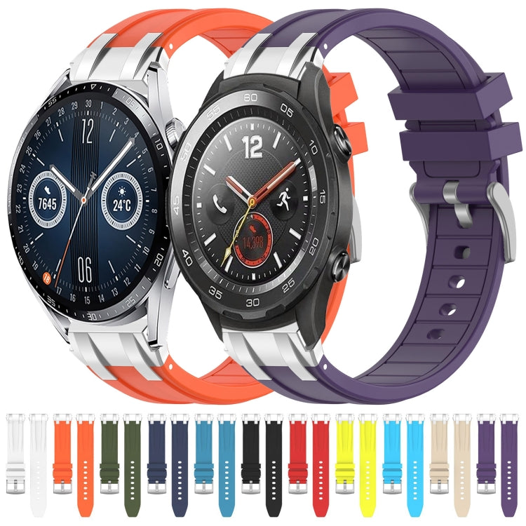 For Huawei Watch GT3 42mm 20mm Quick Release Silver Buckle Royal Silicone Watch Band(White) - free shipping - PMC TechLife - Order now!