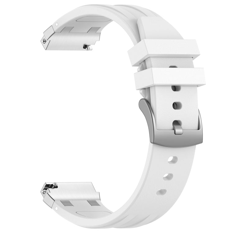 For Honor Watch ES 20mm Quick Release Silver Buckle Royal Silicone Watch Band(White) - free shipping - PMC TechLife - Order now!