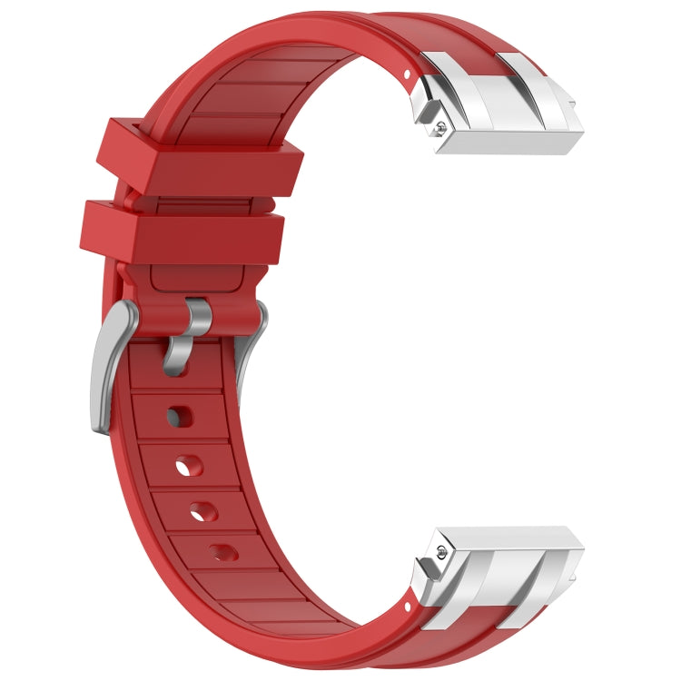 For Honor Magic Watch 2 42mm 20mm Quick Release Silver Buckle Royal Silicone Watch Band(Red) - free shipping - PMC TechLife - Order now!