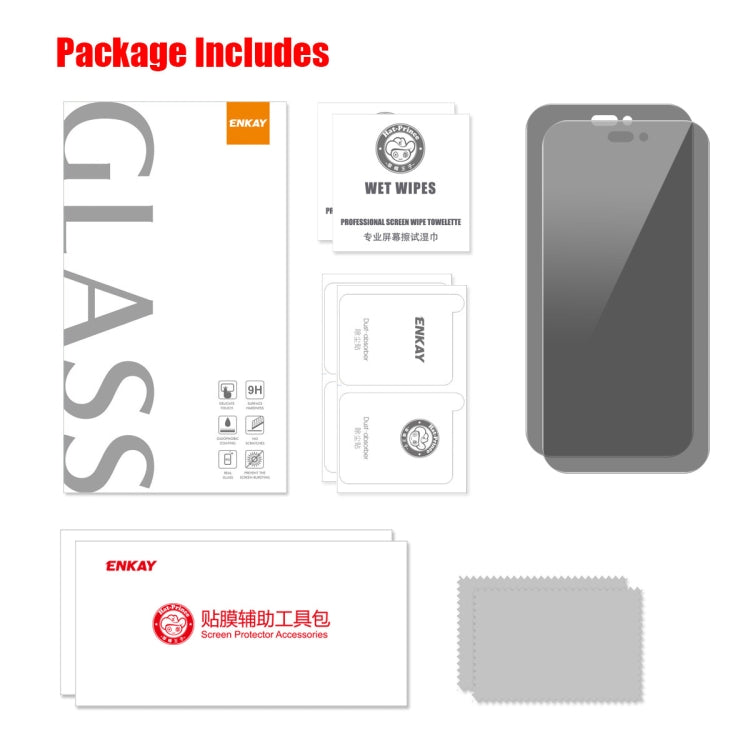 For iPhone 16 Plus 2pcs ENKAY Hat-Prince 28 Degree Anti-peeping Privacy Tempered Glass Film - free shipping - PMC TechLife - Order now!