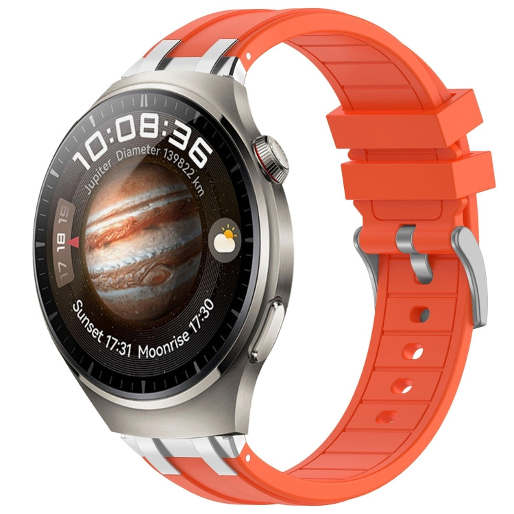 For Huawei Watch 4 22mm Quick Release Silver Buckle Royal Silicone Watch Band(Orange) - free shipping - PMC TechLife - Order now!
