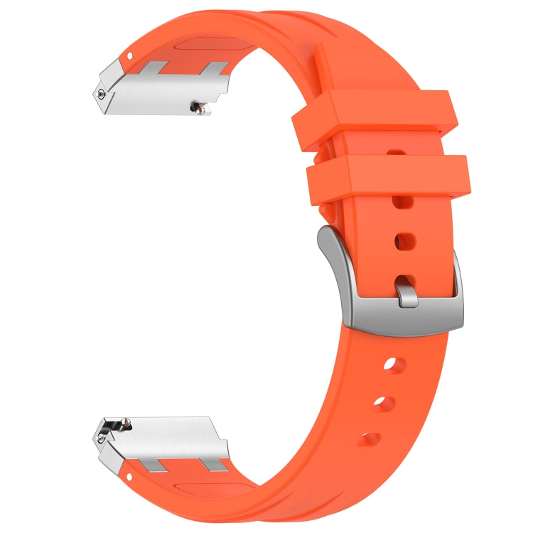 For Huawei Watch Ultimate 22mm Quick Release Silver Buckle Royal Silicone Watch Band(Orange) - free shipping - PMC TechLife - Order now!