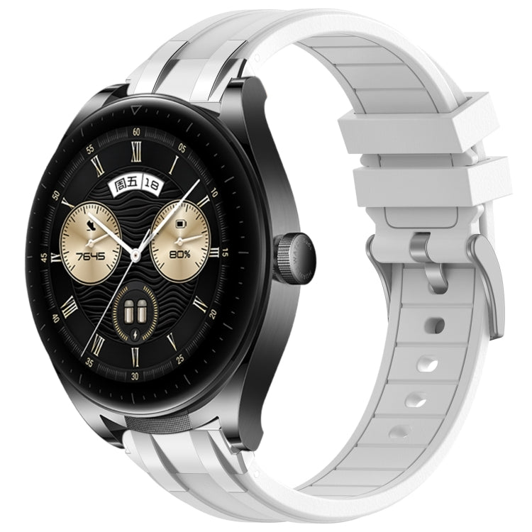 For Huawei Watch Buds 22mm Quick Release Silver Buckle Royal Silicone Watch Band(White) - free shipping - PMC TechLife - Order now!