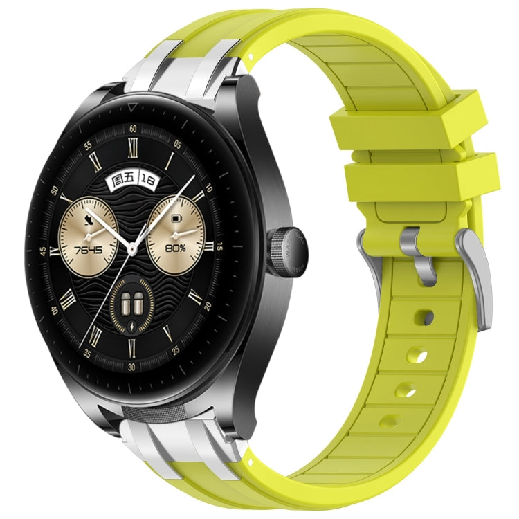 For Huawei Watch Buds 22mm Quick Release Silver Buckle Royal Silicone Watch Band(Vital Yellow) - free shipping - PMC TechLife - Order now!