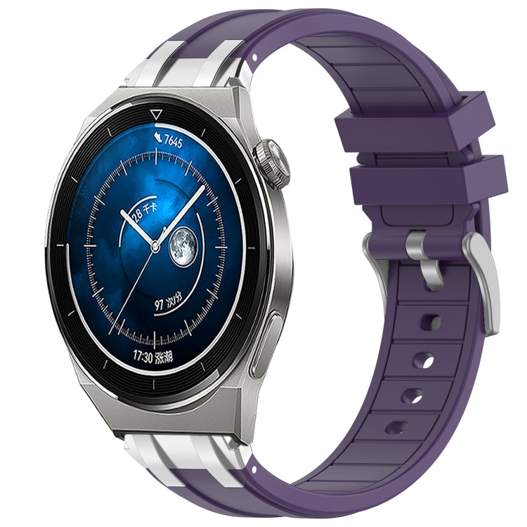 For Huawei Watch GT3 Pro 46mm 22mm Quick Release Silver Buckle Royal Silicone Watch Band(Purple) - free shipping - PMC TechLife - Order now!