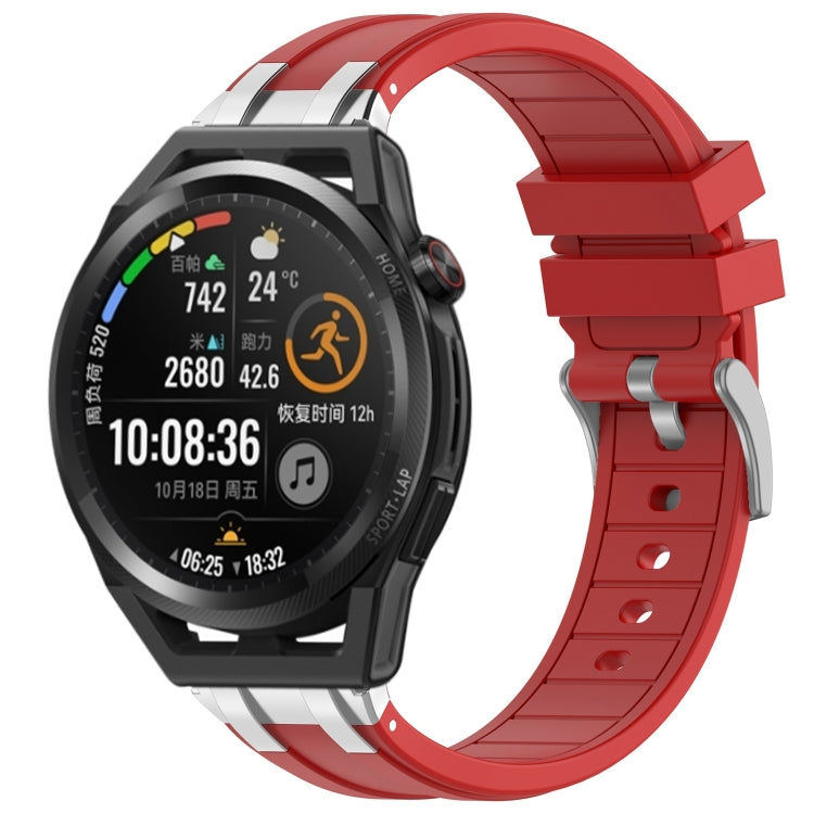 For Huawei Watch GT Runner 22mm Quick Release Silver Buckle Royal Silicone Watch Band(Red) - free shipping - PMC TechLife - Order now!