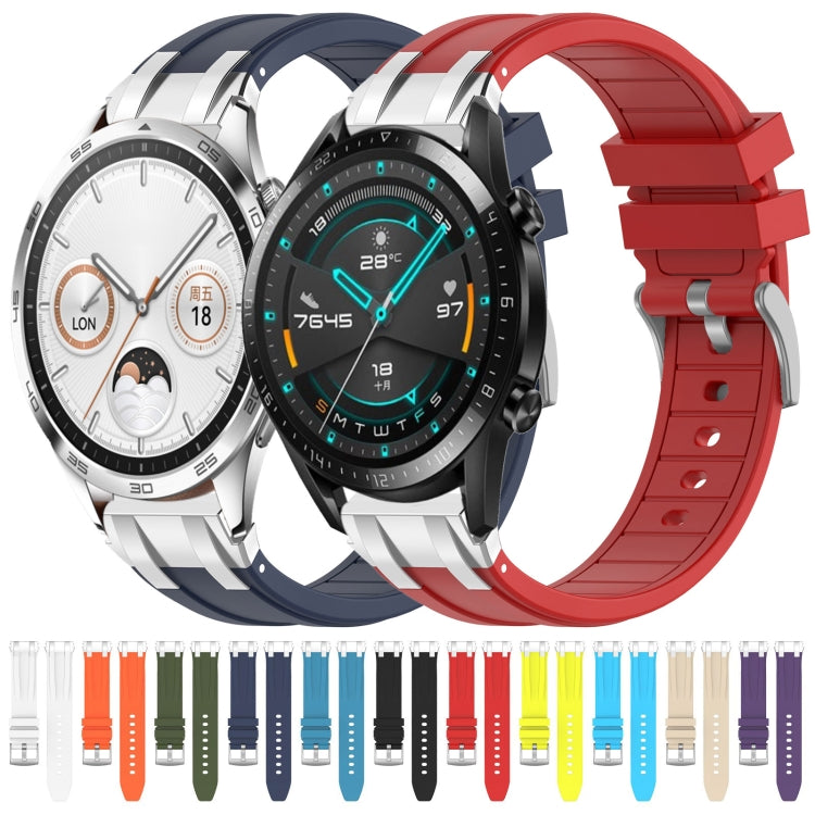 For Huawei Watch GT3 Pro 46mm 22mm Quick Release Silver Buckle Royal Silicone Watch Band(Sky Blue) - free shipping - PMC TechLife - Order now!