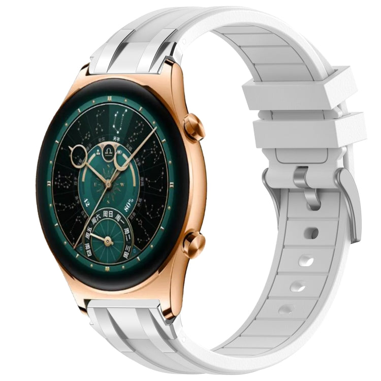 For Honor Watch GS 4 22mm Quick Release Silver Buckle Royal Silicone Watch Band(White) - free shipping - PMC TechLife - Order now!