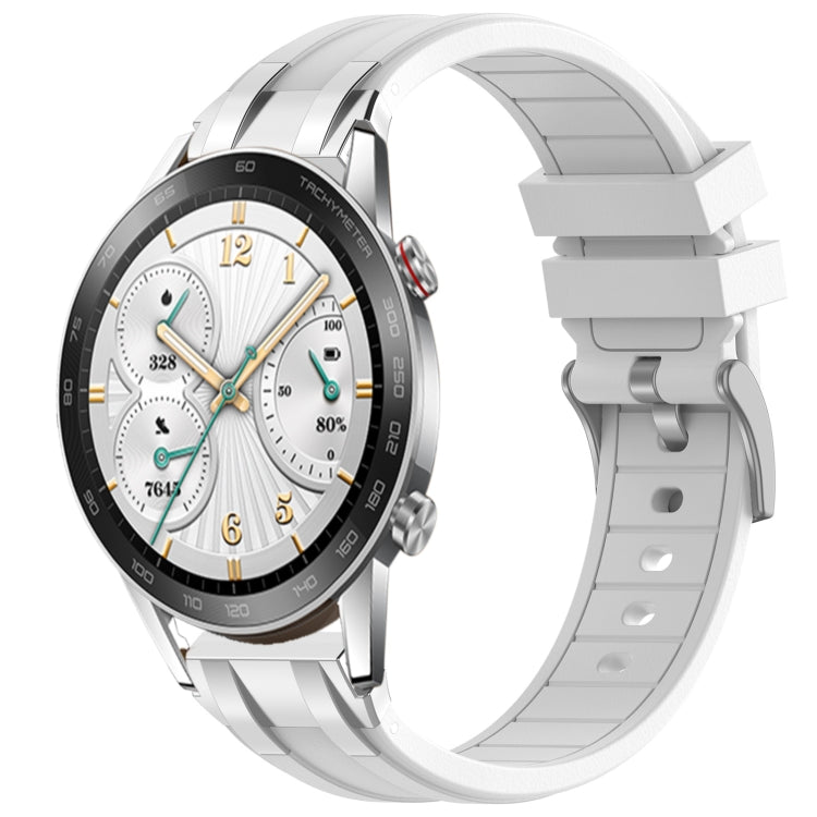 For Honor Watch GS 3i 22mm Quick Release Silver Buckle Royal Silicone Watch Band(White) - free shipping - PMC TechLife - Order now!