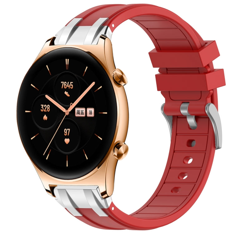 For Honor Watch GS 3 22mm Quick Release Silver Buckle Royal Silicone Watch Band(Red) - free shipping - PMC TechLife - Order now!
