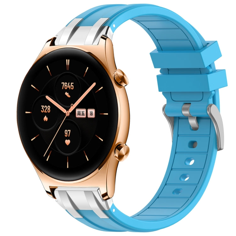 For Honor Watch GS 3 22mm Quick Release Silver Buckle Royal Silicone Watch Band(Sky Blue) - free shipping - PMC TechLife - Order now!