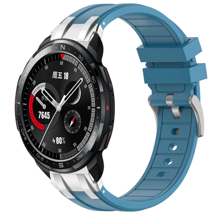 For Honor Watch GS Pro 22mm Quick Release Silver Buckle Royal Silicone Watch Band(Sea Blue) - free shipping - PMC TechLife - Order now!