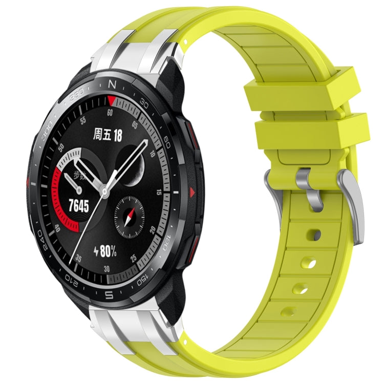 For Honor Watch GS Pro 22mm Quick Release Silver Buckle Royal Silicone Watch Band(Vital Yellow) - free shipping - PMC TechLife - Order now!