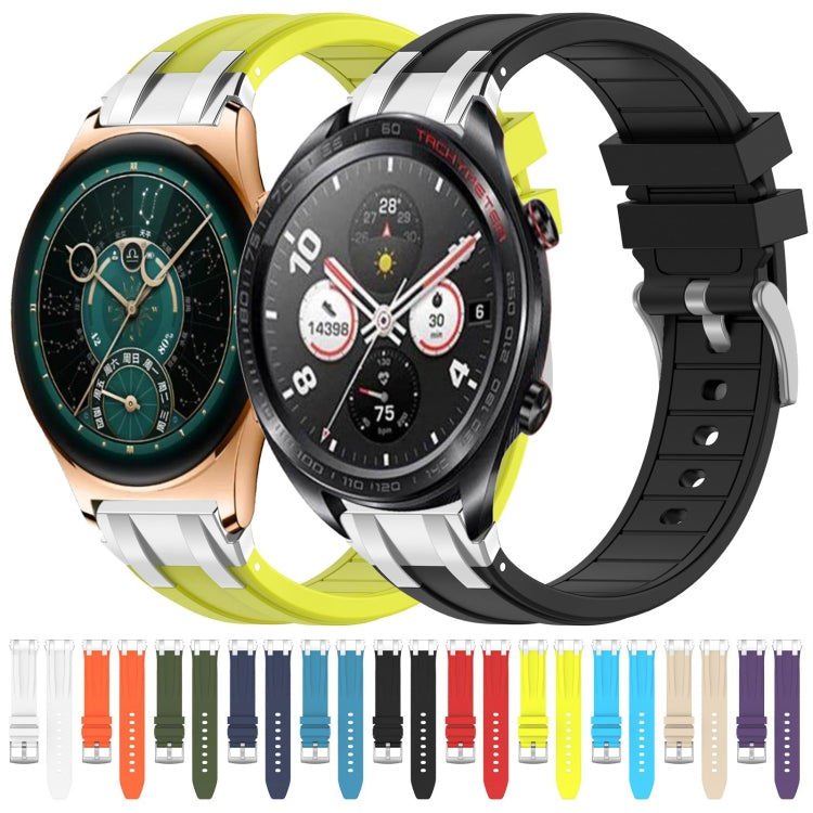 For Honor Magic Watch 2 46mm 22mm Quick Release Silver Buckle Royal Silicone Watch Band(Navy Blue) - free shipping - PMC TechLife - Order now!