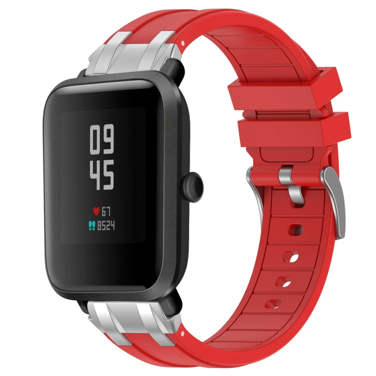 For Amazfit Watch Bip 5 22mm Quick Release Silver Buckle Royal Silicone Watch Band(Red) - free shipping - PMC TechLife - Order now!