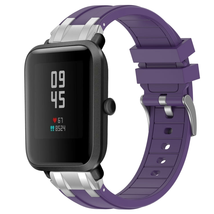 For Amazfit Watch Bip 5 22mm Quick Release Silver Buckle Royal Silicone Watch Band(Purple) - free shipping - PMC TechLife - Order now!