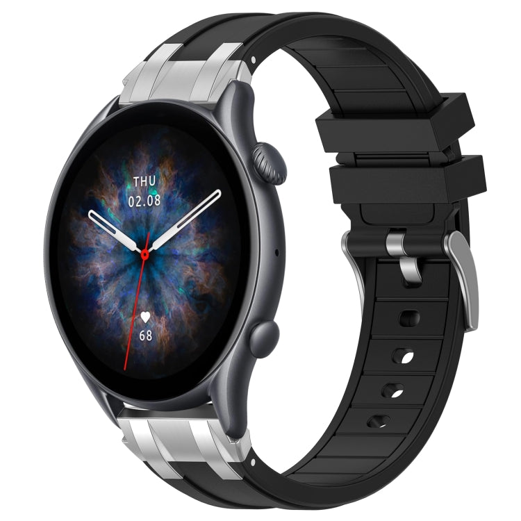 For Amazfit Watch GTR 3 pro 22mm Quick Release Silver Buckle Royal Silicone Watch Band(Black) - free shipping - PMC TechLife - Order now!