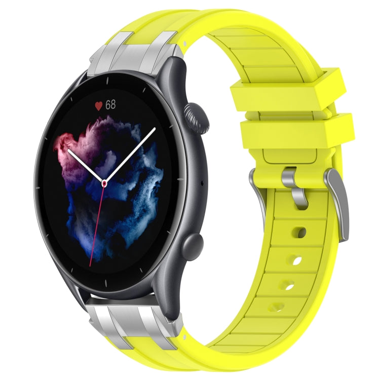 For Amazfit Watch GTR 3 22mm Quick Release Silver Buckle Royal Silicone Watch Band(Vital Yellow) - free shipping - PMC TechLife - Order now!