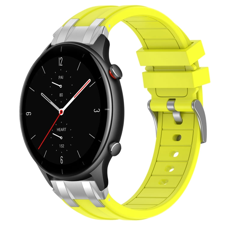 For Amazfit Watch GTR 2e 22mm Quick Release Silver Buckle Royal Silicone Watch Band(Vital Yellow) - free shipping - PMC TechLife - Order now!