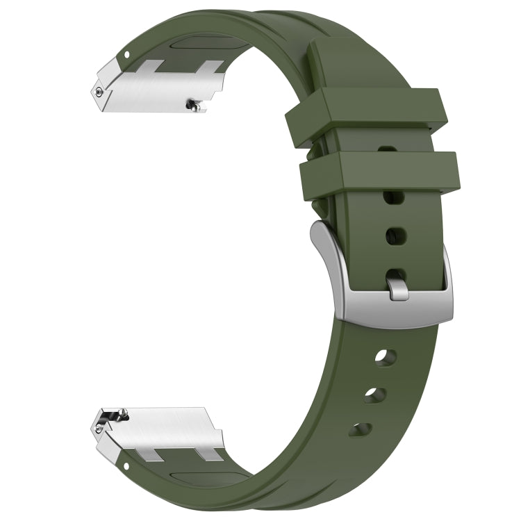 For Amazfit Watch GTR 2 22mm Quick Release Silver Buckle Royal Silicone Watch Band(Olive Green) - free shipping - PMC TechLife - Order now!