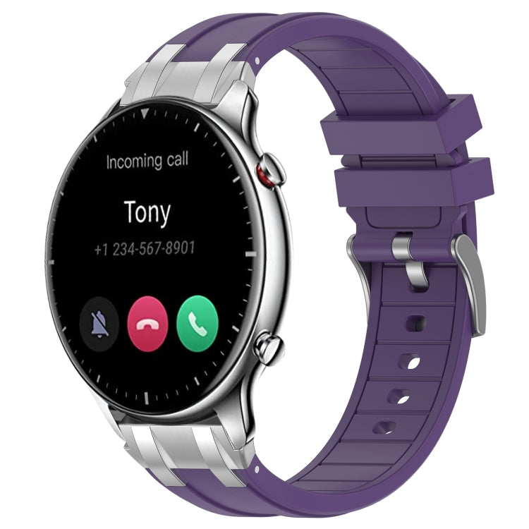 For Amazfit Watch GTR 2 22mm Quick Release Silver Buckle Royal Silicone Watch Band(Purple) - free shipping - PMC TechLife - Order now!