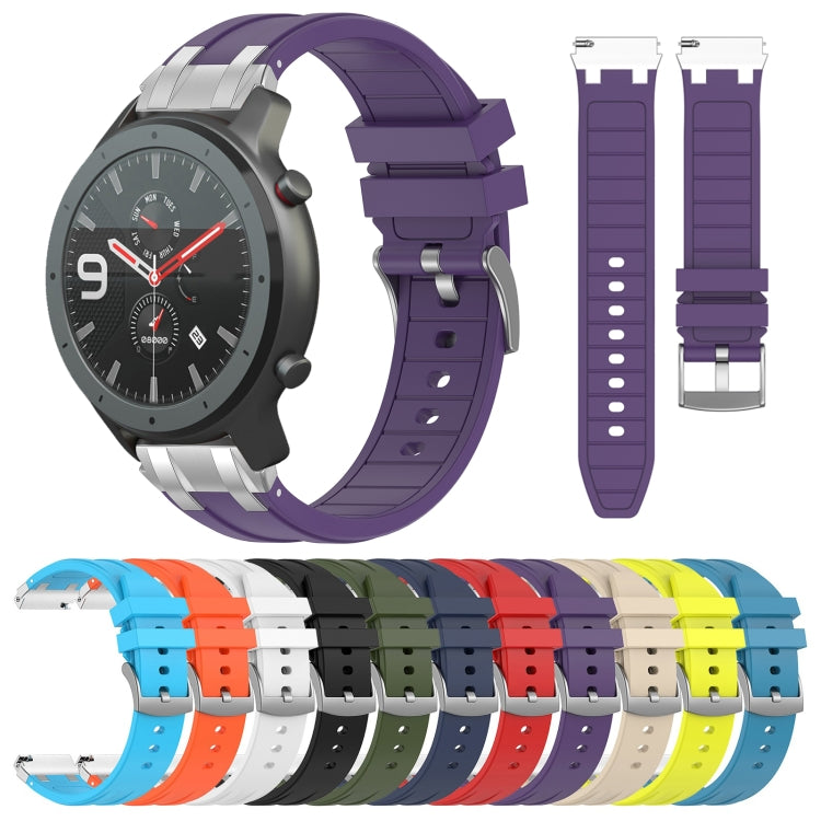 For Amazfit Watch GTR 47mm 22mm Quick Release Silver Buckle Royal Silicone Watch Band(Purple) - free shipping - PMC TechLife - Order now!