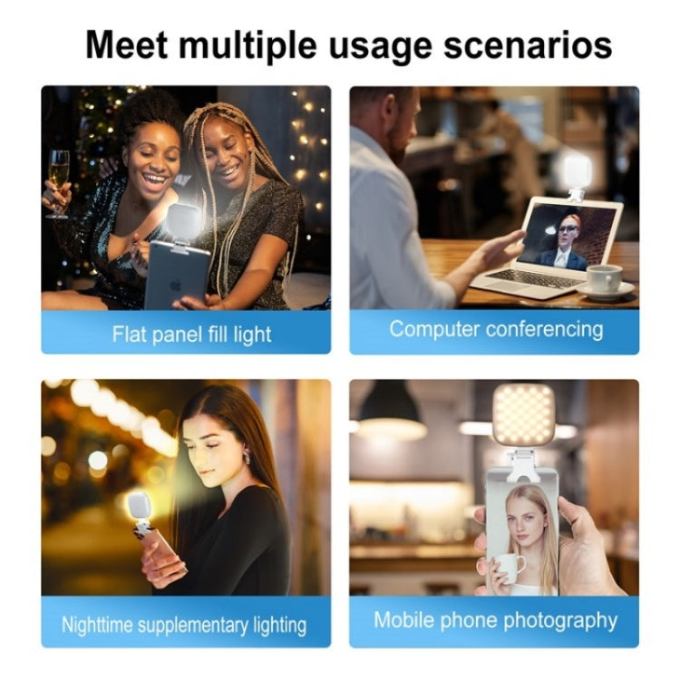 V15 Mini Clip-On Portable LED Fill Light Phone Laptop Video Conference Live Streaming Fill Lamp(Purple) - Selfie Light by PMC TechLife | Online Shopping South Africa | PMC TechLife | Buy Now Pay Later Mobicred