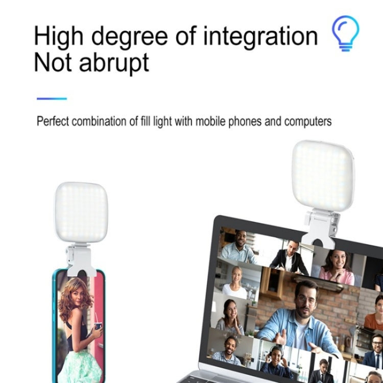 V15 Mini Clip-On Portable LED Fill Light Phone Laptop Video Conference Live Streaming Fill Lamp(Pink) - Selfie Light by PMC TechLife | Online Shopping South Africa | PMC TechLife | Buy Now Pay Later Mobicred