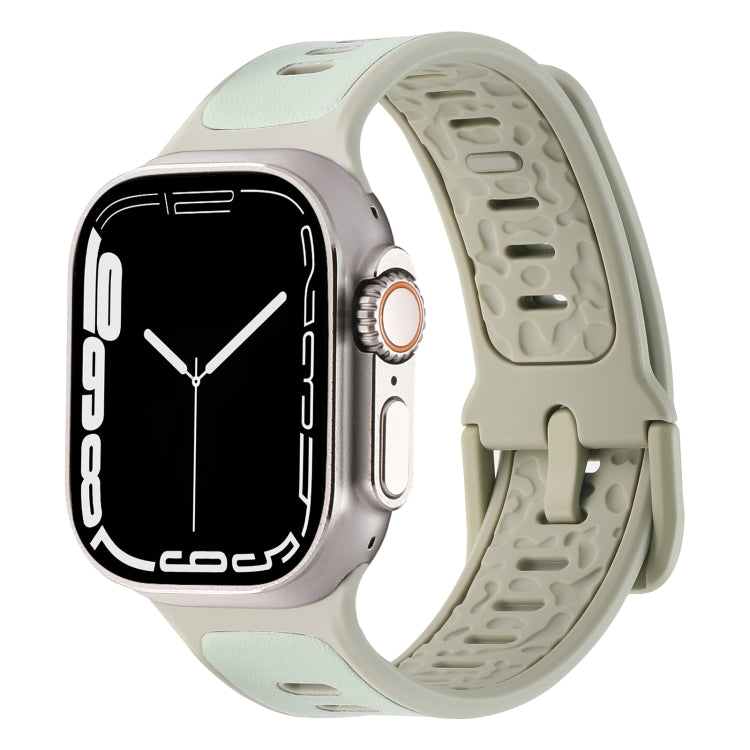 For Apple Watch Ultra 49mm Leather Skin Silicone Watch Band(Green) - Watch Bands by PMC TechLife | Online Shopping South Africa | PMC TechLife | Buy Now Pay Later Mobicred