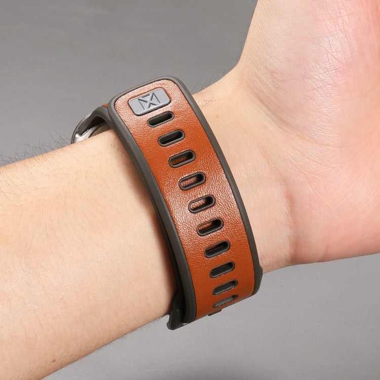 For Apple Watch Ultra 49mm Leather Skin Silicone Watch Band(Green) - Watch Bands by PMC TechLife | Online Shopping South Africa | PMC TechLife | Buy Now Pay Later Mobicred