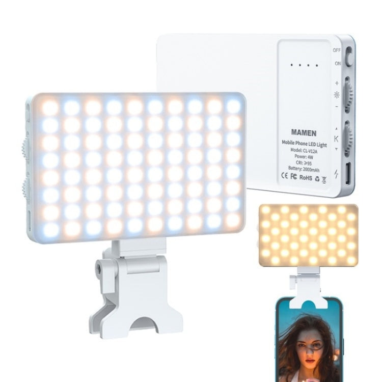 V12A Phone Laptop Video Conference Fill Lamp Portable Selfie Live Streaming LED Fill Light(White) - Selfie Light by PMC TechLife | Online Shopping South Africa | PMC TechLife | Buy Now Pay Later Mobicred