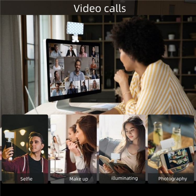 V12A Phone Laptop Video Conference Fill Lamp Portable Selfie Live Streaming LED Fill Light(White) - Selfie Light by PMC TechLife | Online Shopping South Africa | PMC TechLife | Buy Now Pay Later Mobicred