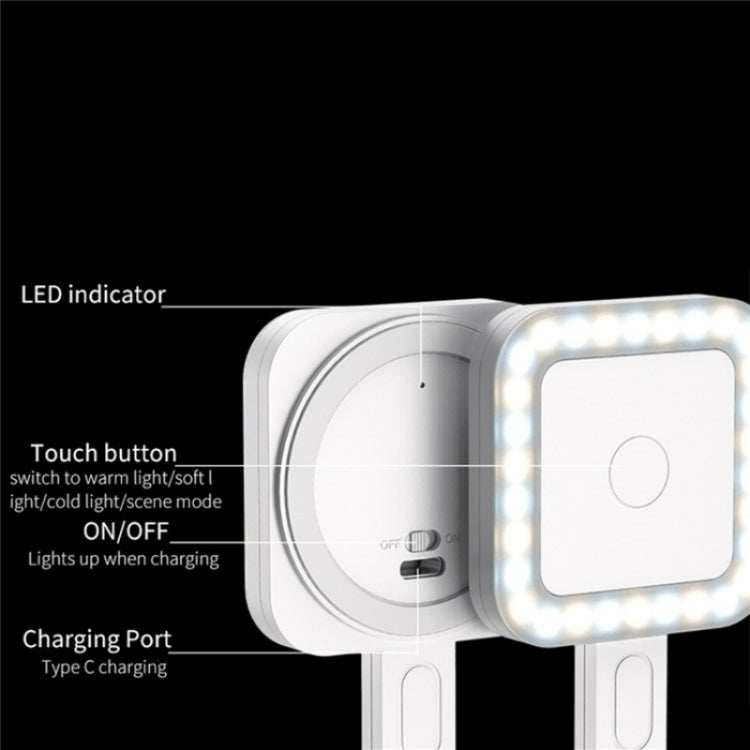 V18 Portable Skin Beauty Live Streaming LED Fill Light Magnetic Phone Selfie Lamp(White) - Selfie Light by PMC TechLife | Online Shopping South Africa | PMC TechLife | Buy Now Pay Later Mobicred