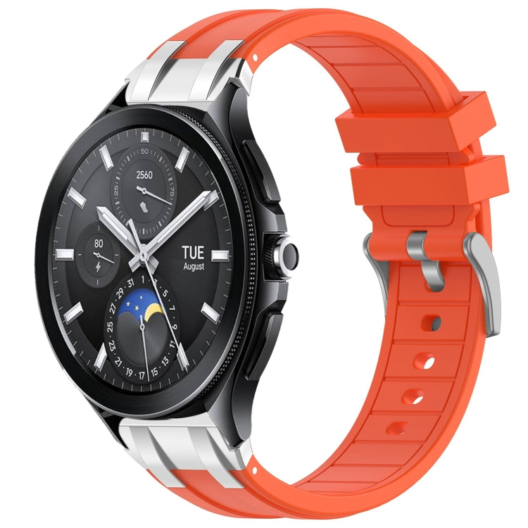 For Xiaomi Watch 2 Pro 22mm Quick Release Silver Buckle Royal Silicone Watch Band(Orange) - free shipping - PMC TechLife - Order now!