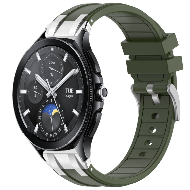 For Xiaomi Watch 2 Pro 22mm Quick Release Silver Buckle Royal Silicone Watch Band(Olive Green) - free shipping - PMC TechLife - Order now!