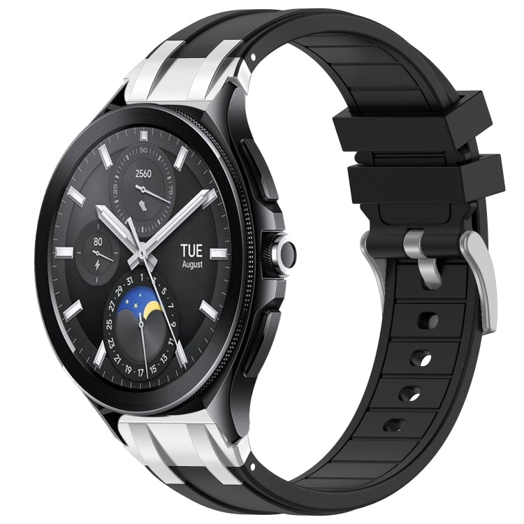For Xiaomi Watch 2 Pro 22mm Quick Release Silver Buckle Royal Silicone Watch Band(Black) - free shipping - PMC TechLife - Order now!