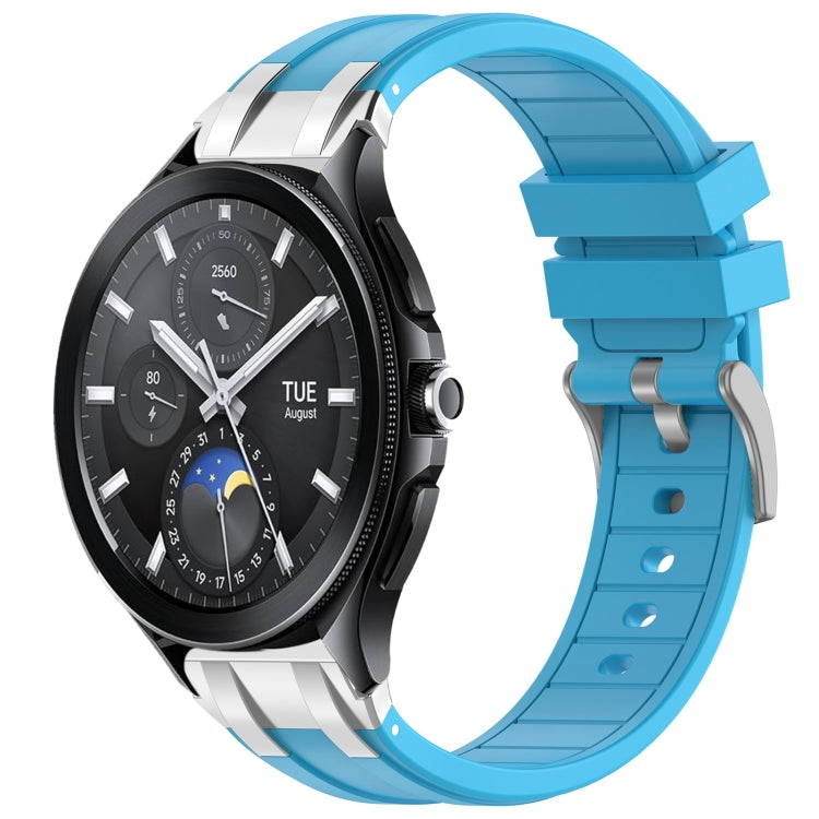 For Xiaomi Watch 2 Pro 22mm Quick Release Silver Buckle Royal Silicone Watch Band(Sky Blue) - free shipping - PMC TechLife - Order now!
