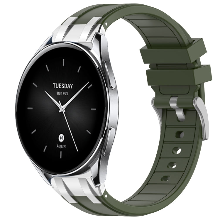 For Xiaomi Watch S2 22mm Quick Release Silver Buckle Royal Silicone Watch Band(Olive Green) - free shipping - PMC TechLife - Order now!