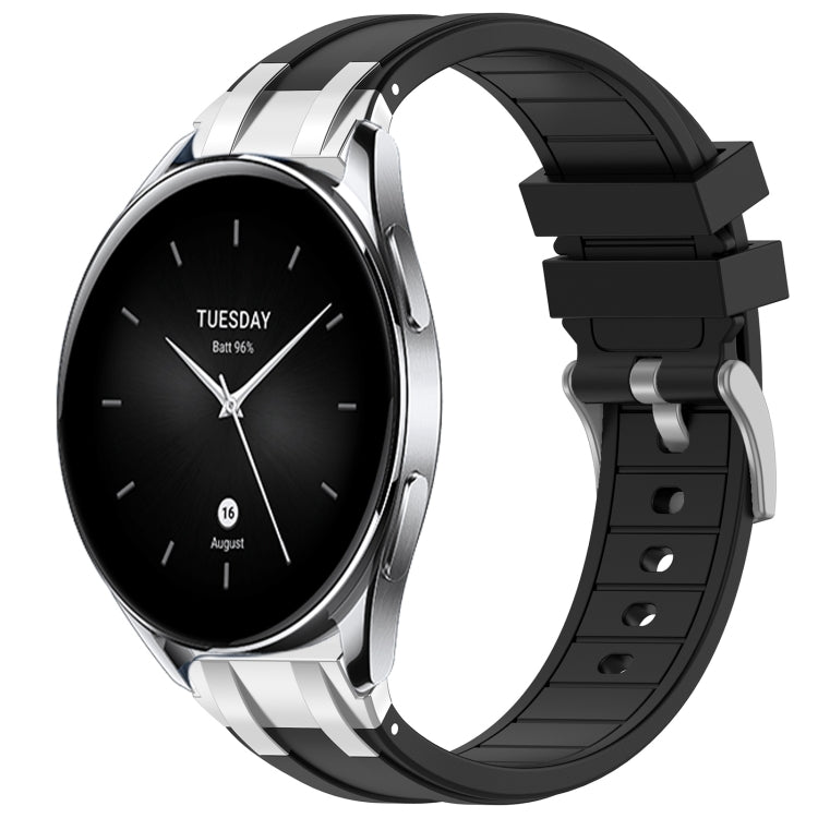 For Xiaomi Watch S2 22mm Quick Release Silver Buckle Royal Silicone Watch Band(Black) - free shipping - PMC TechLife - Order now!
