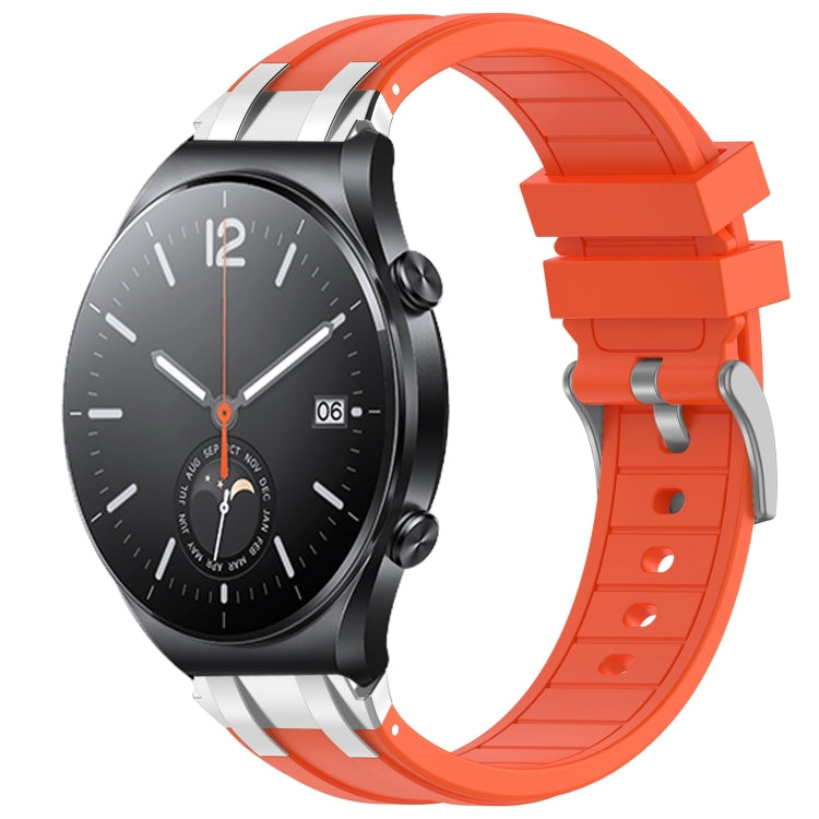 For Xiaomi Watch S1 22mm Quick Release Silver Buckle Royal Silicone Watch Band(Orange) - free shipping - PMC TechLife - Order now!