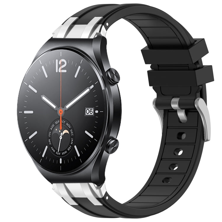 For Xiaomi Watch S1 22mm Quick Release Silver Buckle Royal Silicone Watch Band(Black) - free shipping - PMC TechLife - Order now!