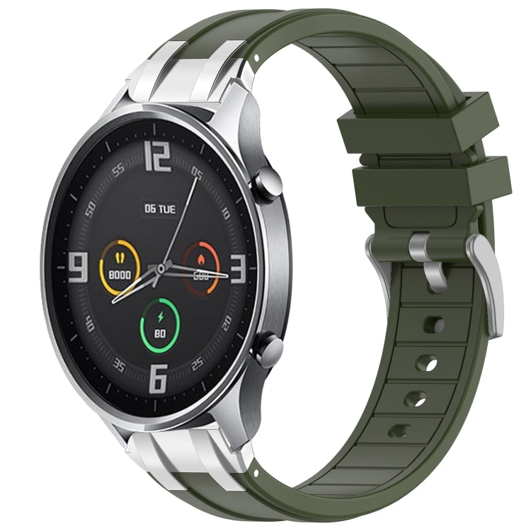 For Xiaomi Watch Color 22mm Quick Release Silver Buckle Royal Silicone Watch Band(Olive Green) - free shipping - PMC TechLife - Order now!