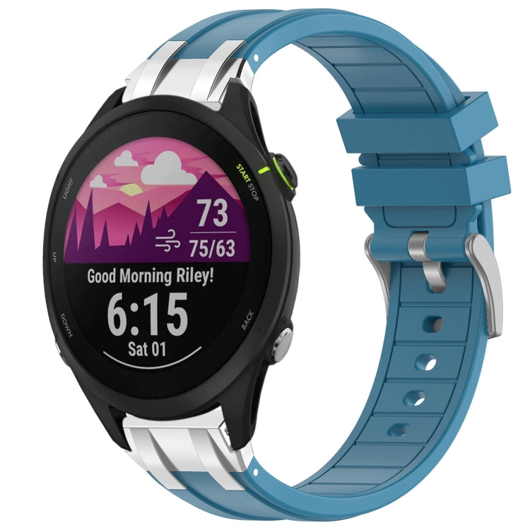 For Garmin Forerunner 255 Music 22mm Quick Release Silver Buckle Royal Silicone Watch Band(Sea Blue) - free shipping - PMC TechLife - Order now!