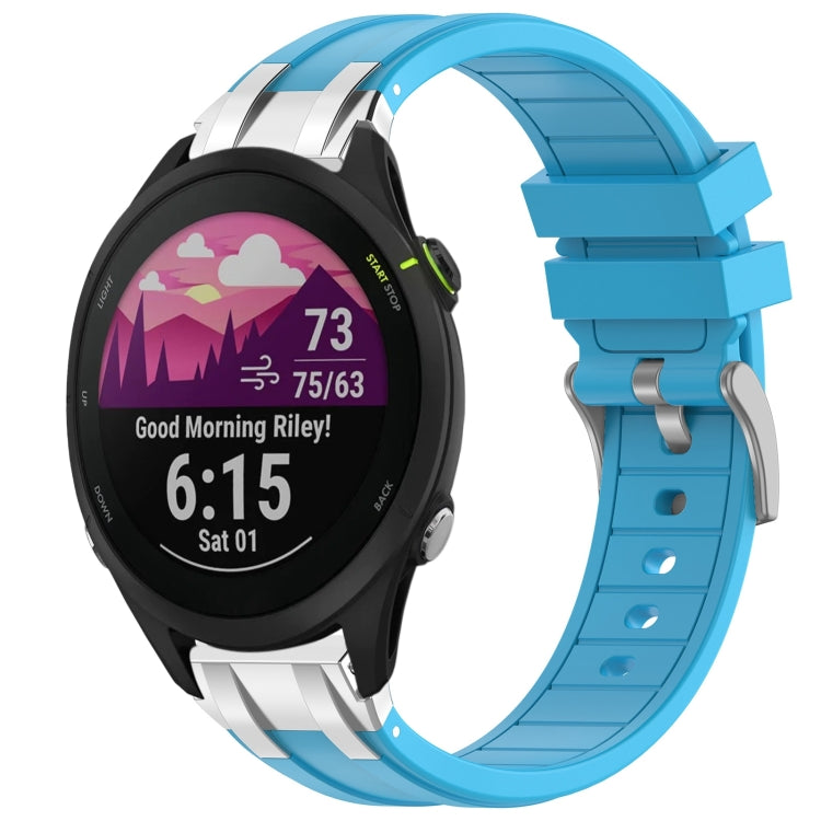 For Garmin Forerunner 255 Music 22mm Quick Release Silver Buckle Royal Silicone Watch Band(Sky Blue) - free shipping - PMC TechLife - Order now!