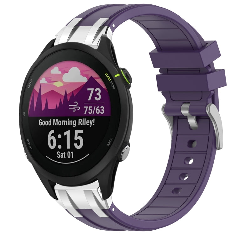 For Garmin Forerunner 255 Music 22mm Quick Release Silver Buckle Royal Silicone Watch Band(Purple) - free shipping - PMC TechLife - Order now!