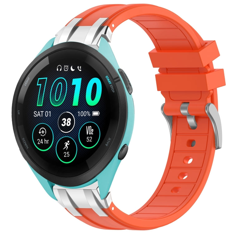 For Garmin Forerunner 265 Music 22mm Quick Release Silver Buckle Royal Silicone Watch Band(Orange) - free shipping - PMC TechLife - Order now!