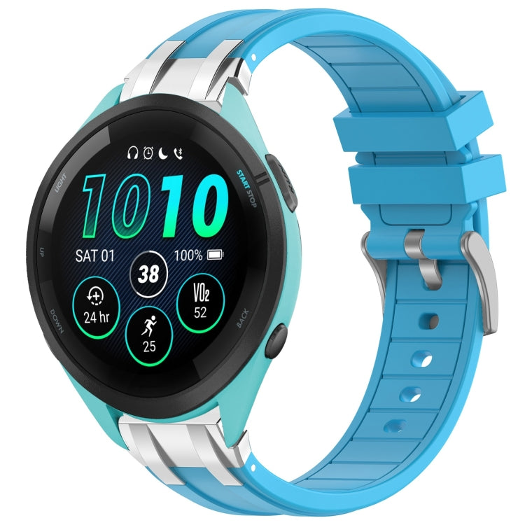 For Garmin Forerunner 265 Music 22mm Quick Release Silver Buckle Royal Silicone Watch Band(Sky Blue) - free shipping - PMC TechLife - Order now!