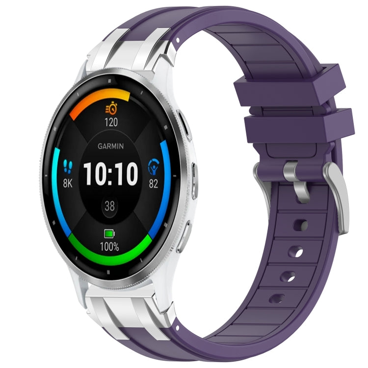 For Garmin Venu 3 22mm Quick Release Silver Buckle Royal Silicone Watch Band(Purple) - free shipping - PMC TechLife - Order now!