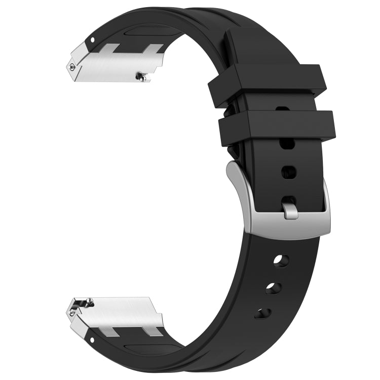 For Garmin Venu 2 22mm Quick Release Silver Buckle Royal Silicone Watch Band(Black) - free shipping - PMC TechLife - Order now!